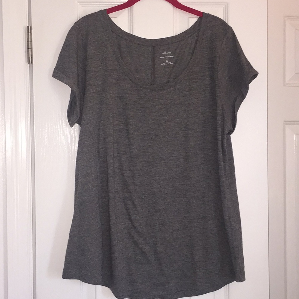 Grey Rolled sleeve tee